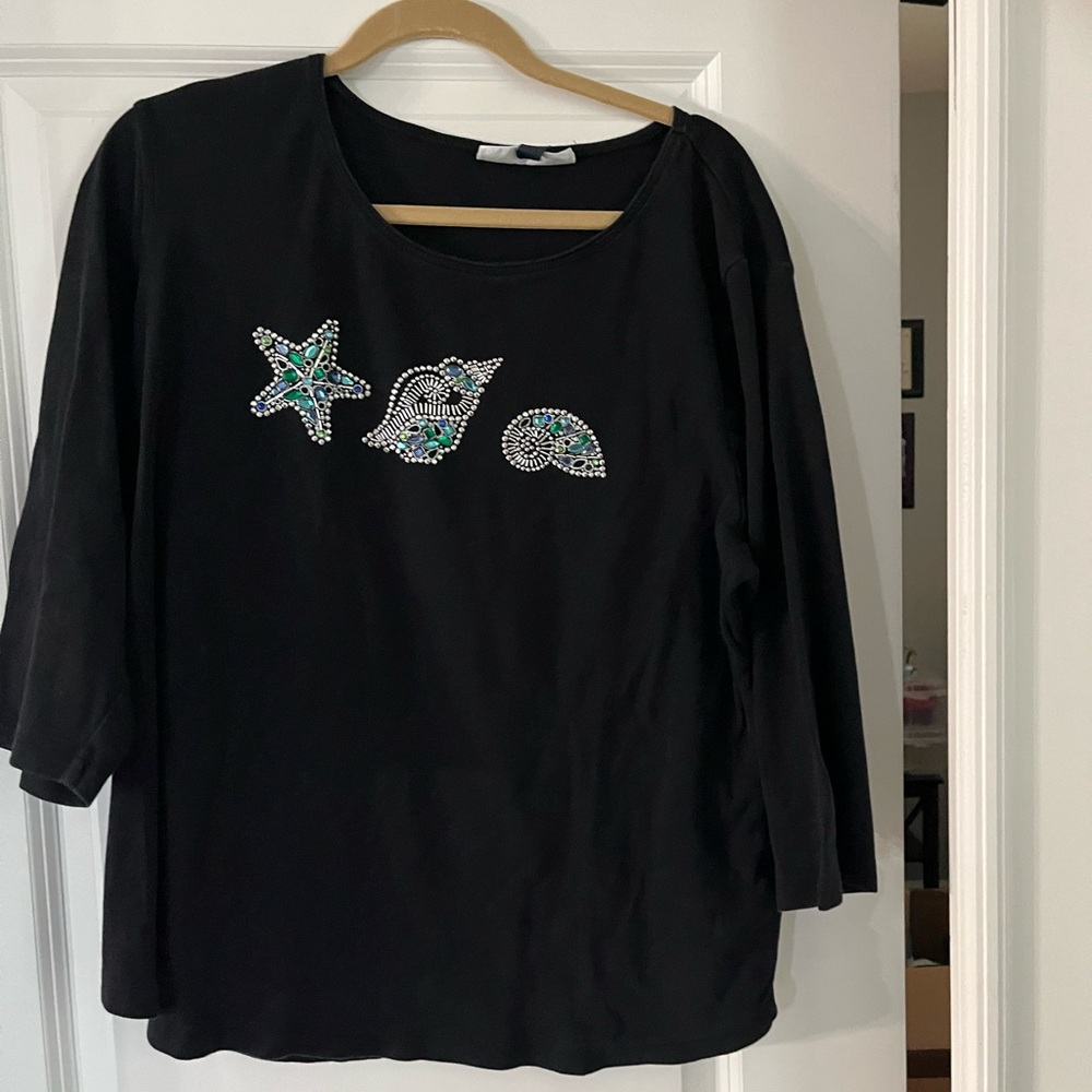 Black Embellished Women's Top